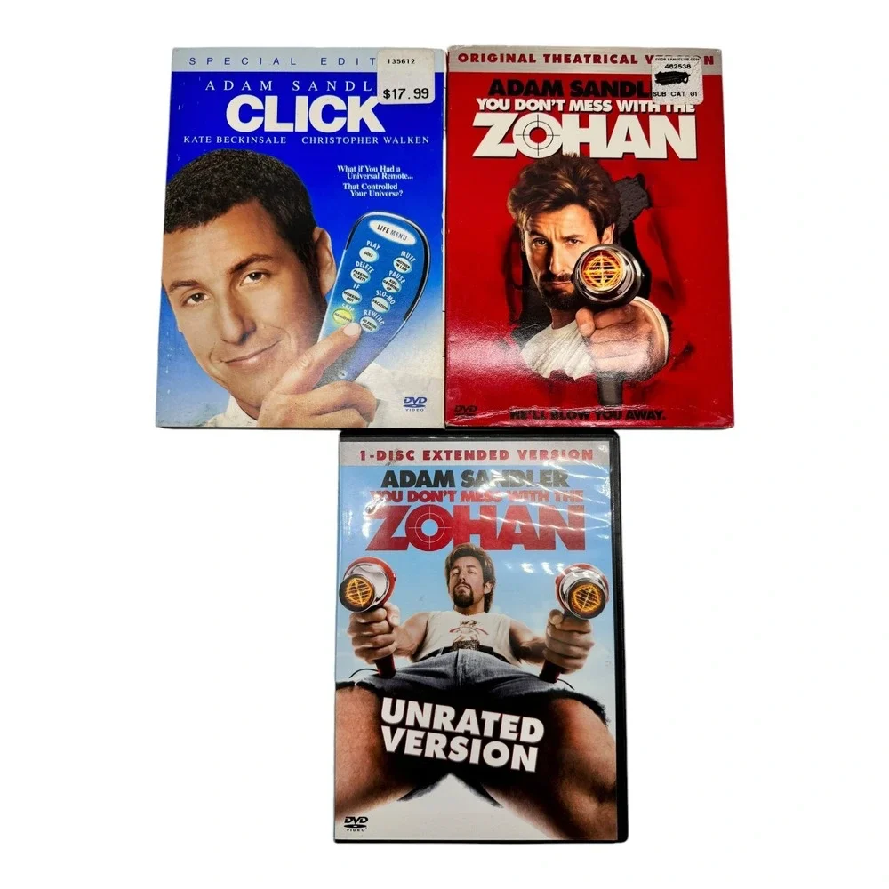Adam Sandler Click & You Don't Mess With The Zohan 3-DVD Lot Special Ed Tested